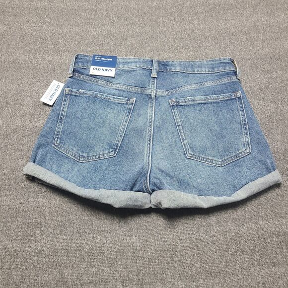 Old Navy Womens Shorts 6 Blue Cuffed Hem OG Straight Beach Party Hot Mom Denim - Picture 8 of 10